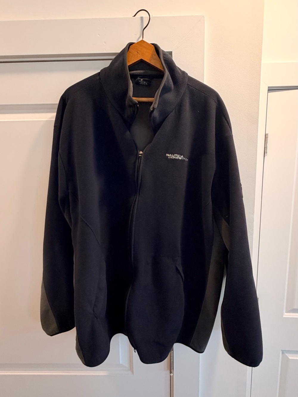 Nautica Black Lightweight Full-Zip Jacket with Stand Collar